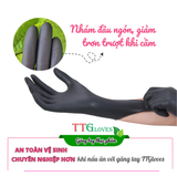  Găng Tay Nấu Ăn TTGLOVES Chất Liệu Cao Su Nitrile Không Bột Màu Đen (Hộp 100 Chiếc) 