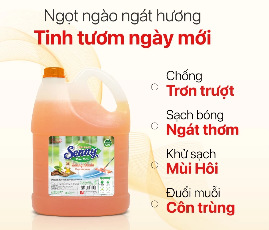  Nước Lau Sàn Senny Thơm Ấm Lưu Hương Lâu Loại Bỏ Bụi Bẩn Khử Mùi Tanh Giúp Sàn Nhà Sáng Bóng 3.8kg 