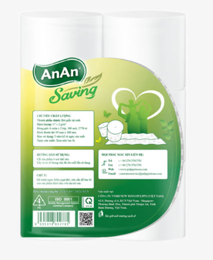  Giấy Vệ Sinh Không Lõi Anan Saving 2 lớp 6 Cuộn 
