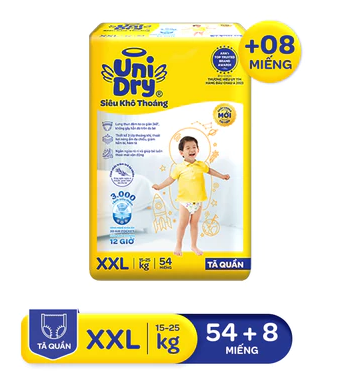  Tã Quần UniDry Siêu khô thoáng gói Super Jumbo mới 