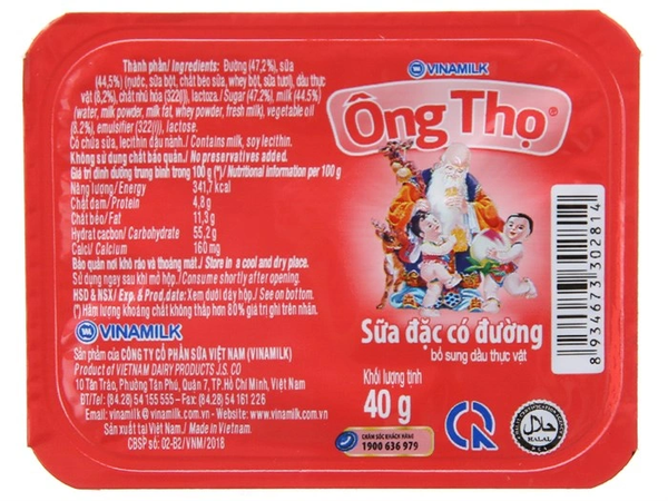  Sữa đặc có đường Ông Thọ đỏ Hộp 40g 