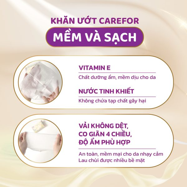  Khăn ướt Carefor 20M không mùi 