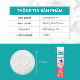  Bông Tẩy Trang Tròn Niva CT4 Cao Cấp 180 Miếng Bông Tự Nhiên Mềm Mại Tẩy Trang Dưỡng Da 2 Trong 1 