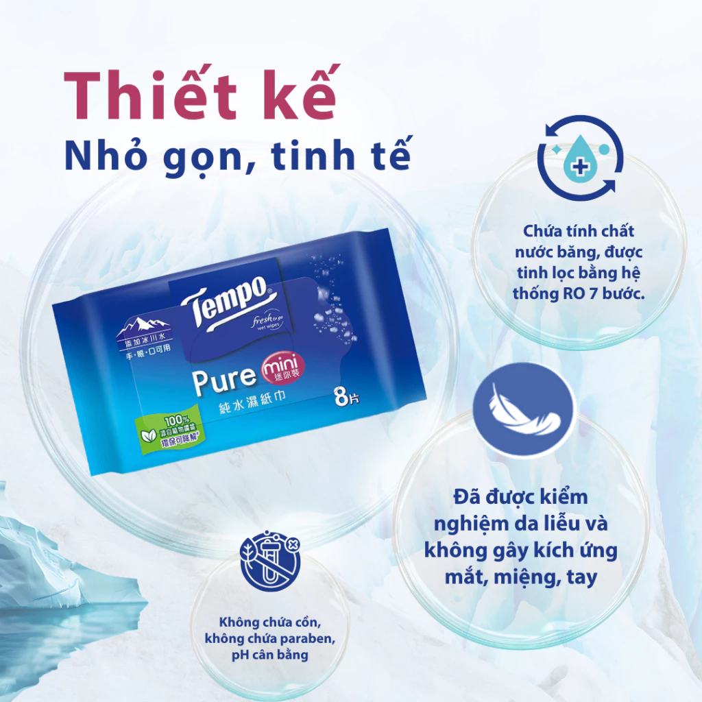  Khăn Uớt Mini Tempo Protect Ngăn Ngừa Vi Khuẩn Cao Cấp An Toàn 