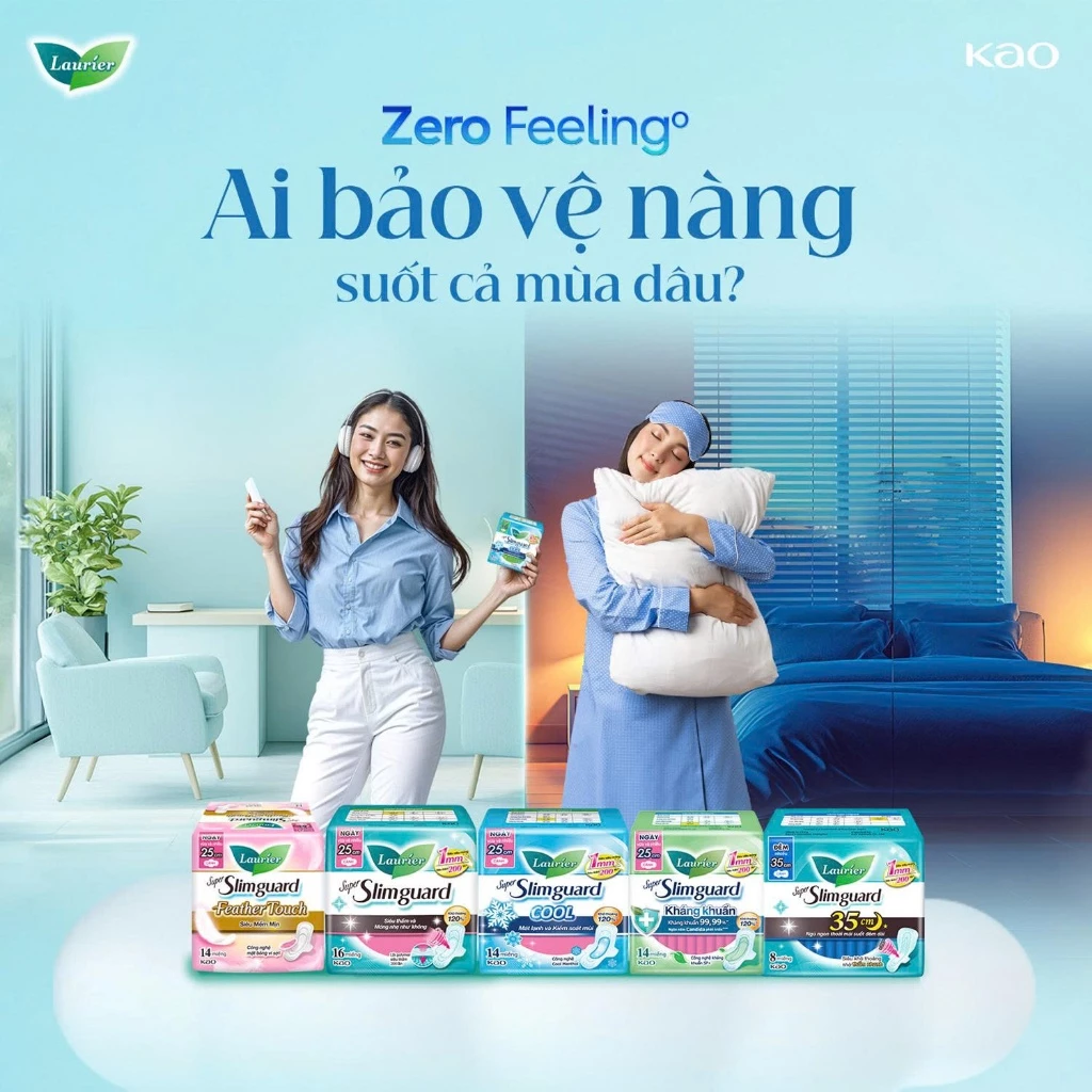  Băng vệ sinh Laurier siêu mỏng bảo vệ 1mm 25cm 8 miếng 
