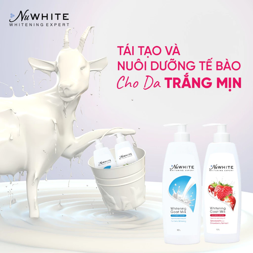  Sữa tắm dưỡng trắng NuWhite chai 1.2L - Cấp ẩm sâu, dưỡng trắng tự nhiên 