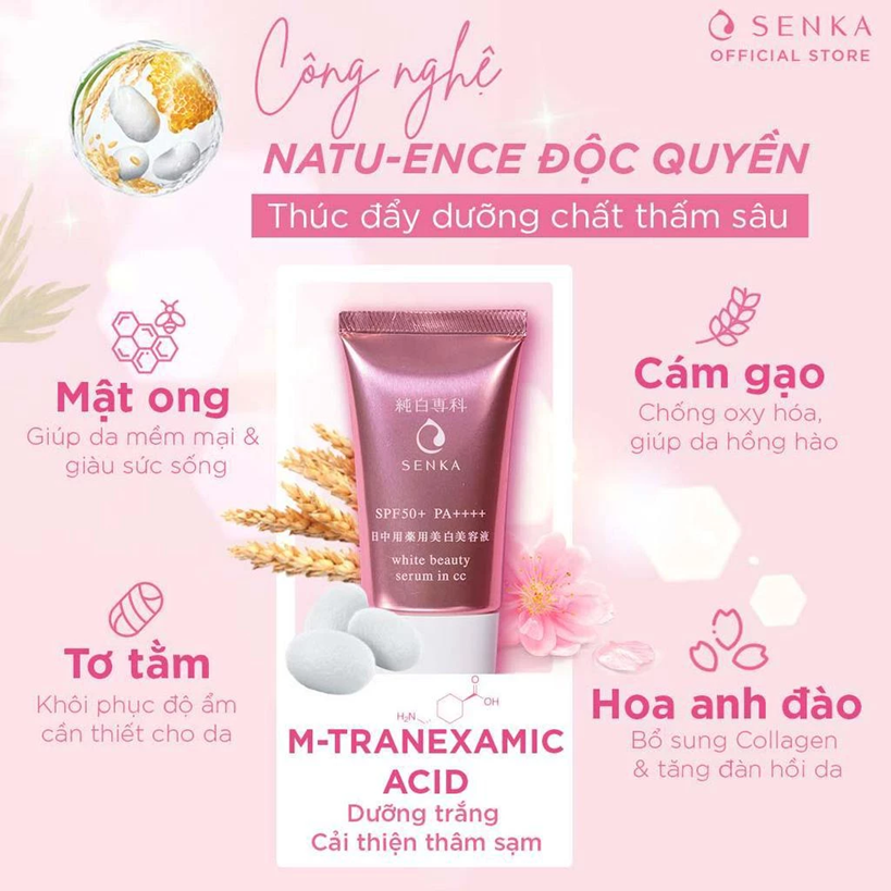  Chống nắng serum 3 trong 1 Senka White Beauty CC 40g 