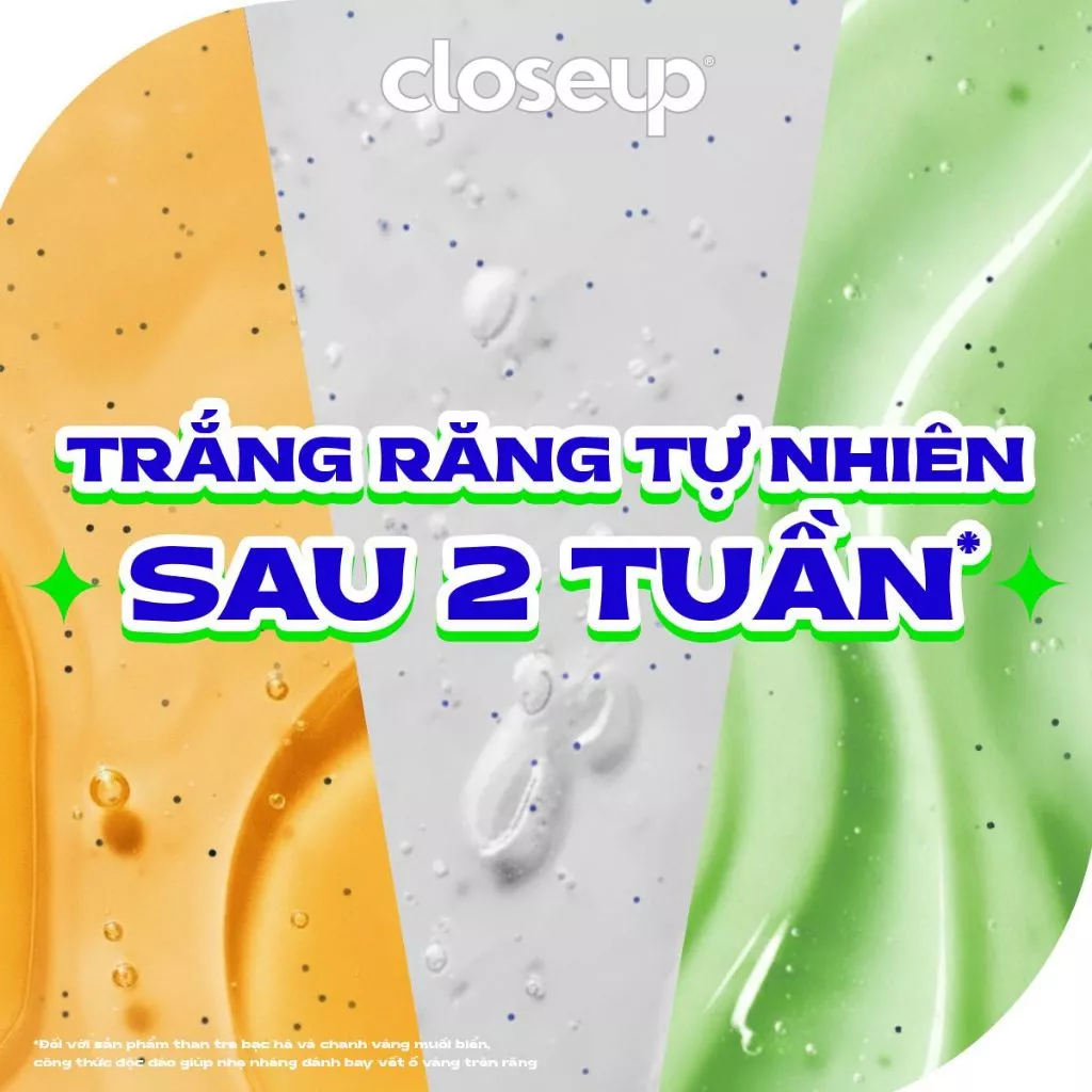  Kem Đánh Răng Closeup Trắng Răng Thơm Mát thành phần Thiên Nhiên 230g 