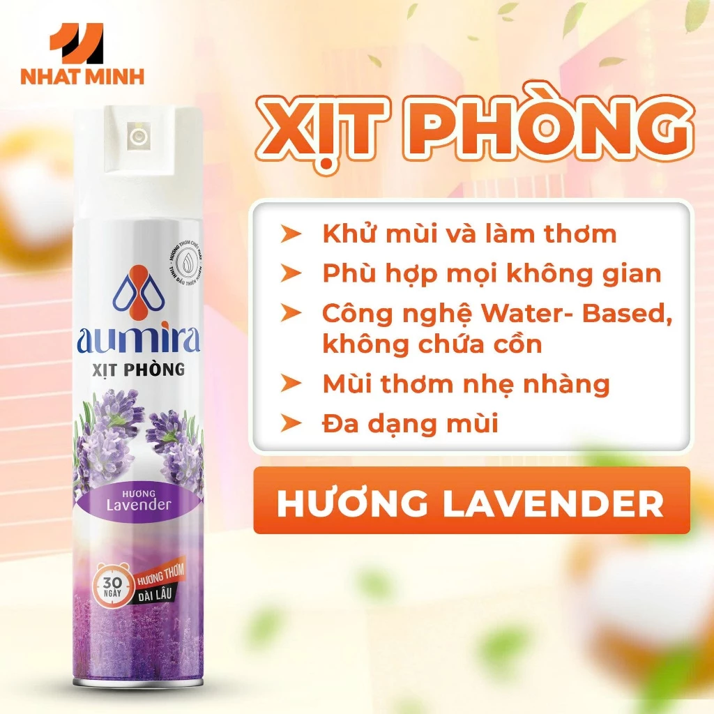  Xịt Thơm Phòng Aumira 280ml 5 Mùi Hương Đánh Bay Mùi Hôi, Lan Tỏa Hương Thơm Tươi Mát 