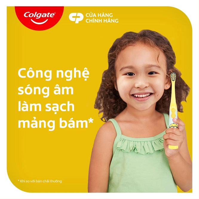 Bàn chải đánh răng điện Colgate Sonic Minion dành cho bé công nghệ sóng âm 