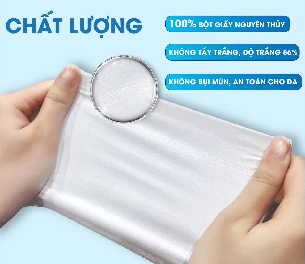  Khăn Giấy Rút MyLan Gấu Trúc Cao Cấp 3 Lớp Mềm Dai Không Bụi Giấy 100 Tờ/Gói 116x180mm 