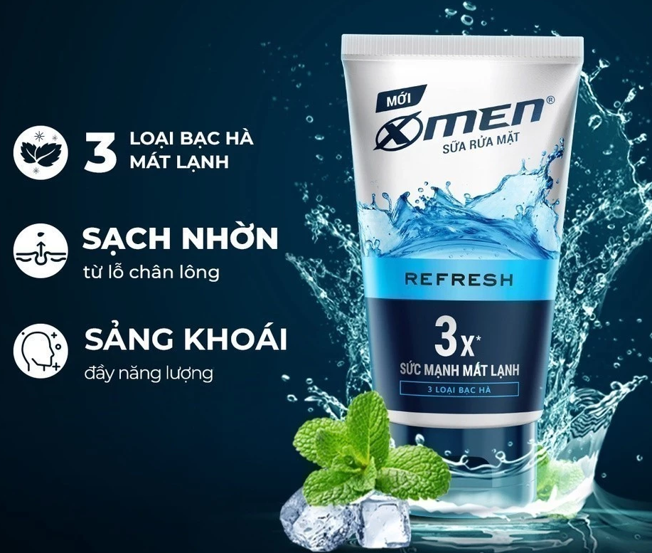 Sữa Rửa Mặt XMen 100g Dành Cho Nam Giới - Detox, Sáng Da, Ngừa Mụn, Sạch Sâu, Kiểm Soát Nhờn 