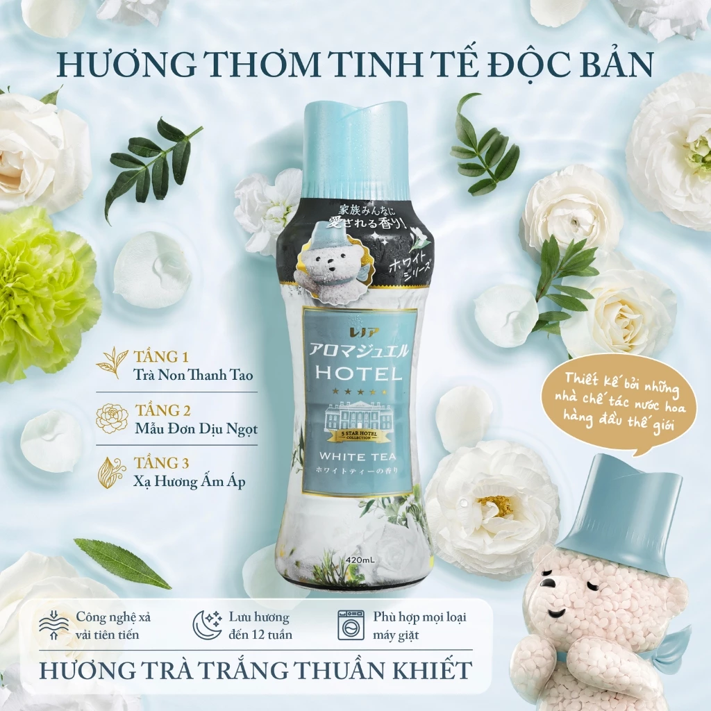  Viên Xả Khô LENOR by Downy Hương Trà Trắng/ Hoa Tươi 166g/ 420ml Xả vải thơm cực lâu, Xả vải khô 