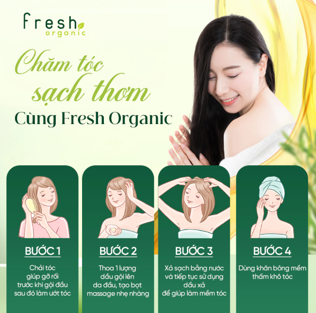  Dầu Gội FRESH ORGANIC Tinh Chất Tràm Giảm Gàu (Anti Dandruff) / Tinh Chất Hương Thảo Giảm Gãy Rụng (Volumizing) 500g 