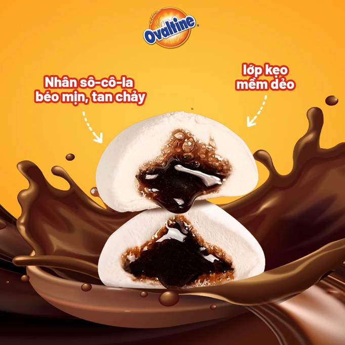  Kẹo dẻo Marshmallow Ovaltine nhân Sô-cô-la (Túi 500gr) 