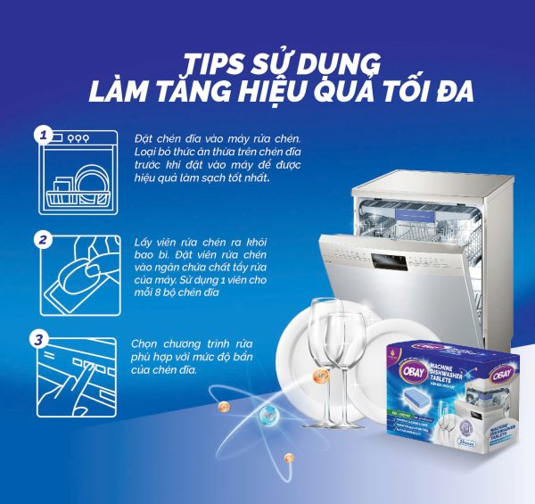  Viên rửa chén OBAY không mùi 500g Hộp 25 viên 