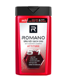  Dầu gội nam sạch gàu 5in1 Romano hương nước hoa Classic/ Force/ Attitude 180g 