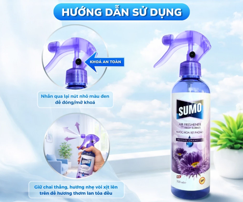  Nước Hoa Xịt Phòng SUMO 350ml cao cấp nâng tầm trải nghiệm không gian sống 