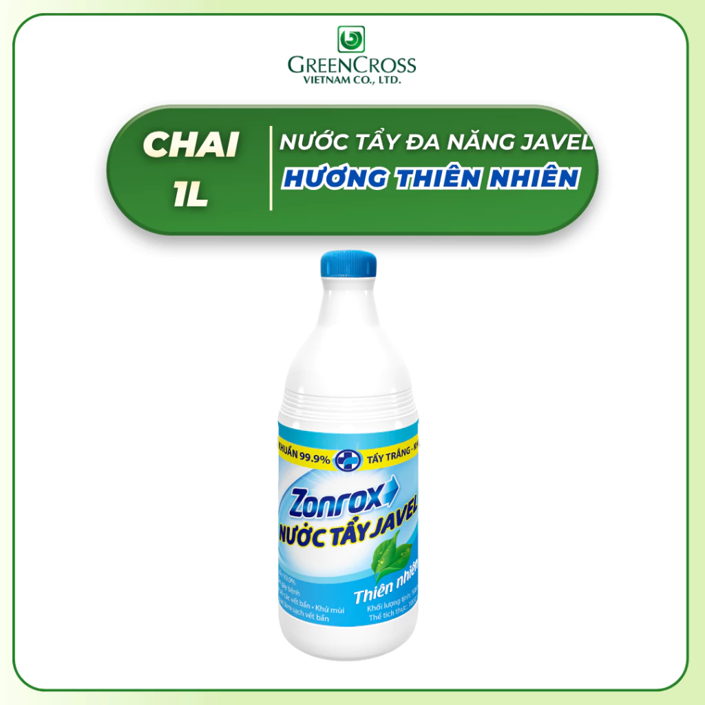  Nước Tẩy ZONROX JAVEL 1L – Tẩy Trắng Vết Bẩn Hiệu Quả, Khử Mùi Hôi, Diệt Khuẩn Đa Năng 