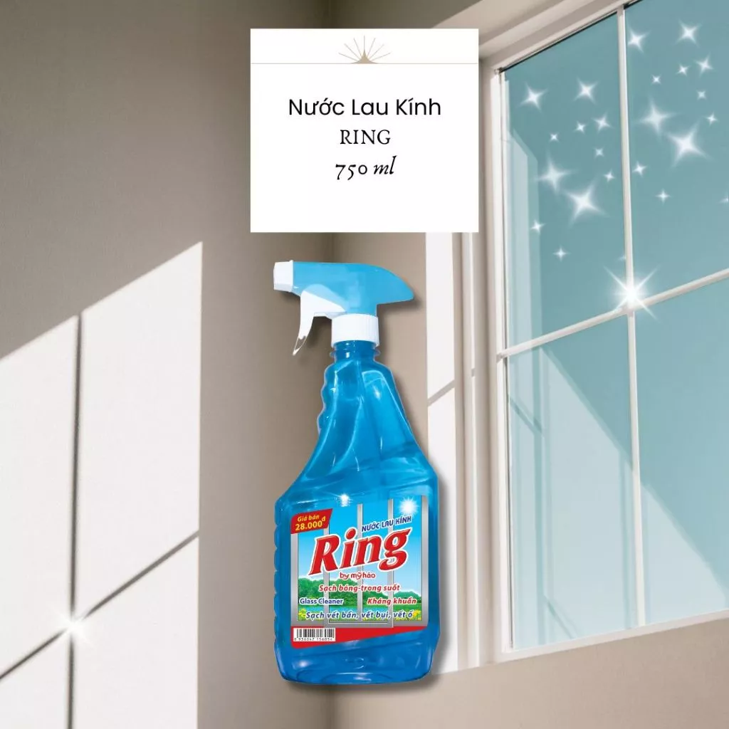  Nước Lau Kính Sạch Sáng Bóng Ring Không Để Lại Vết Ố Chai 500 - 750 - 5000 ML 