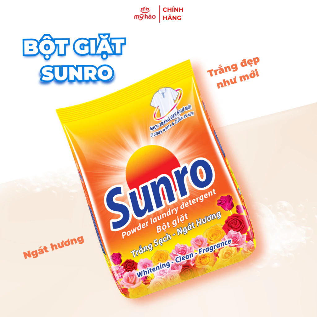  Bột Giặt Trắng Sáng Ngát Hương Sunro Mỹ Hảo Sạch Mùi Ẩm Mốc Do Thời Tiết Túi 400-800 g 