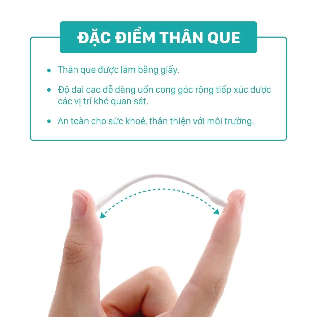 Tăm Bông Trẻ Sơ Sinh Niva BZP1 200 Que Thân Giấy, 100% Bông Tự Nhiên An Toàn 