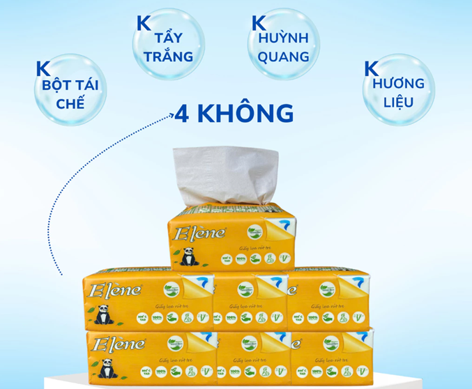  Giấy Rút Đa Năng Giấy Ăn Gấu Trúc Elene Bamboo 100 Tờ - 3 Lớp 