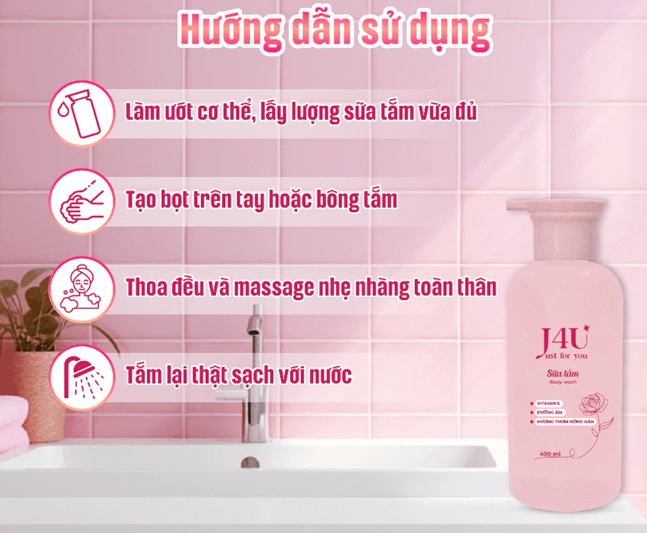  Sữa Tắm Dưỡng Ẩm Mịn Da Sizen Just For You 400ml – Gấp đôi Vitamin E, thơm hoa nhài trên da 