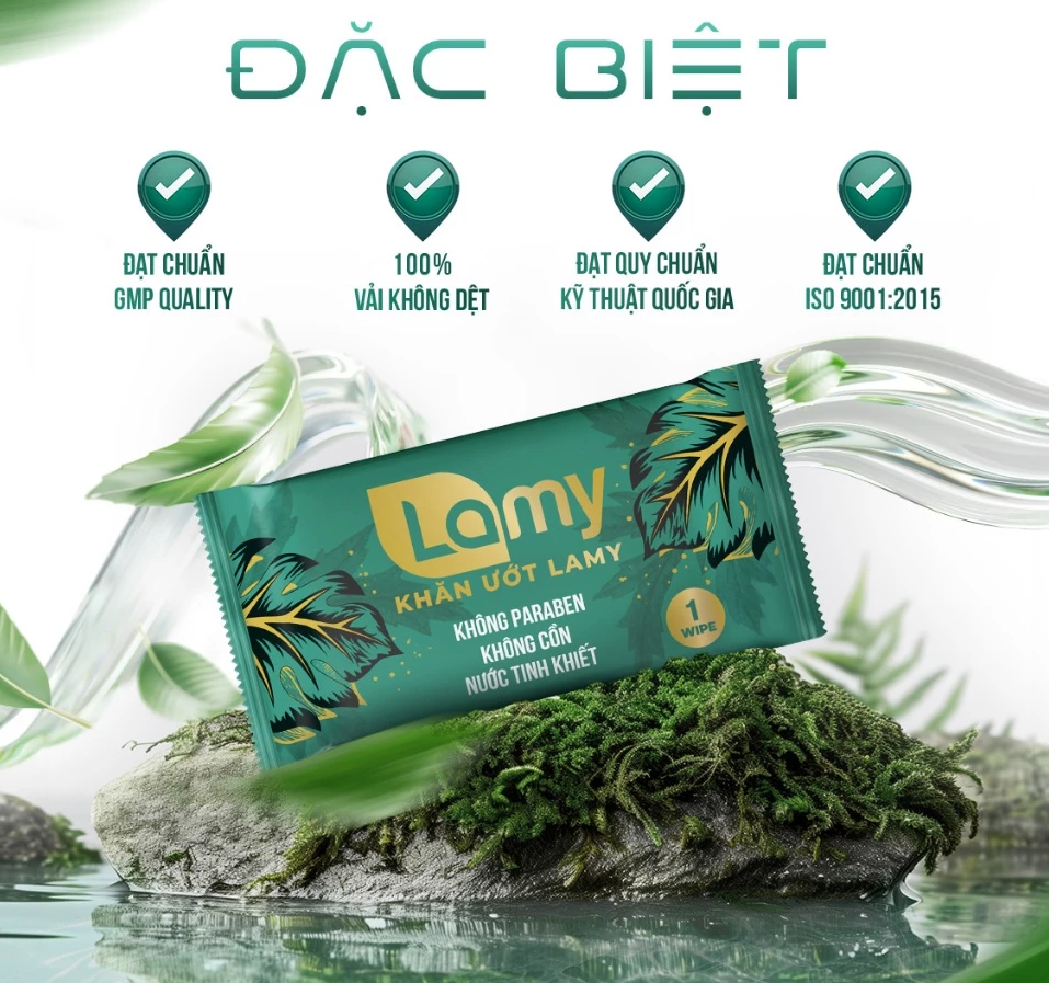  Khăn lạnh cao cấp khổ lớn Lamy gói 1 tờ hương tự nhiên 