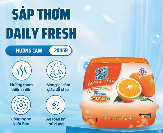  Sáp Thơm Daily Fresh Aroma Khử Mùi Không Gian, Tỏa Hương Dịu Nhẹ 200g 