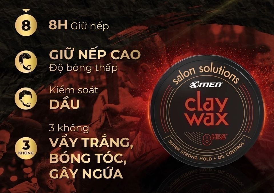 Sáp Vuốt Tóc Nam XMen Salon Solution 65g - Tạo Kiểu Tóc, Giữ Nếp 8H, Không Bóng Tóc, Không Gây Ngứa 