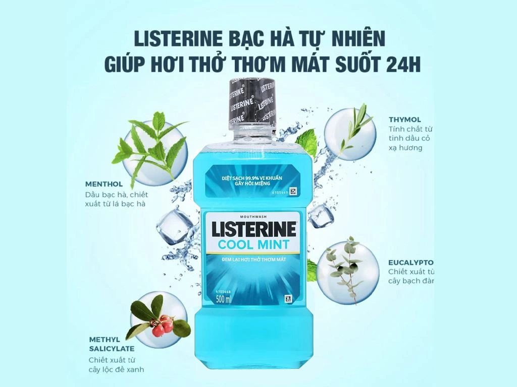  Nước súc miệng Listerine Cool Mint 500ml 