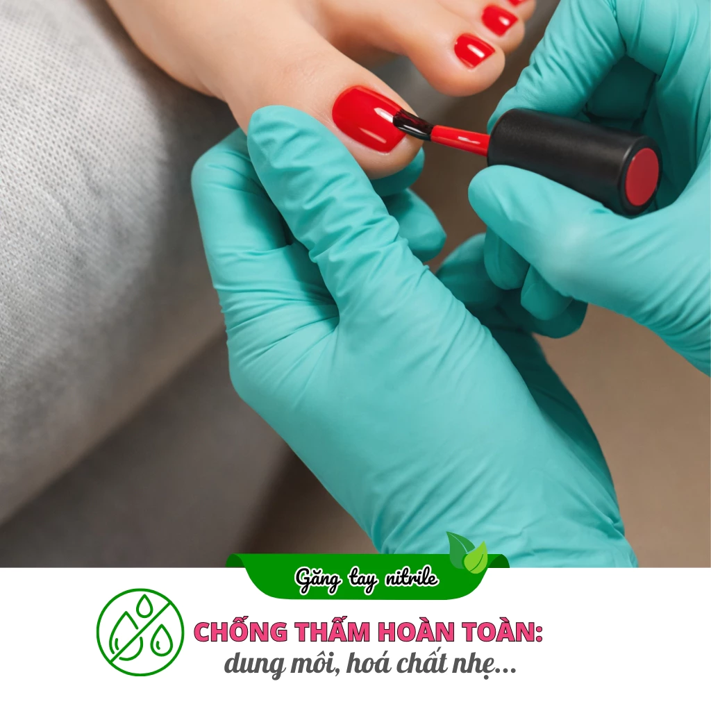  Găng Tay Cao Su Y Tế TTGLOVES Không Bột Nitrile Màu Xanh Lá Siêu Bền Đẹp 4.5gr (Hộp 100 Chiếc) 
