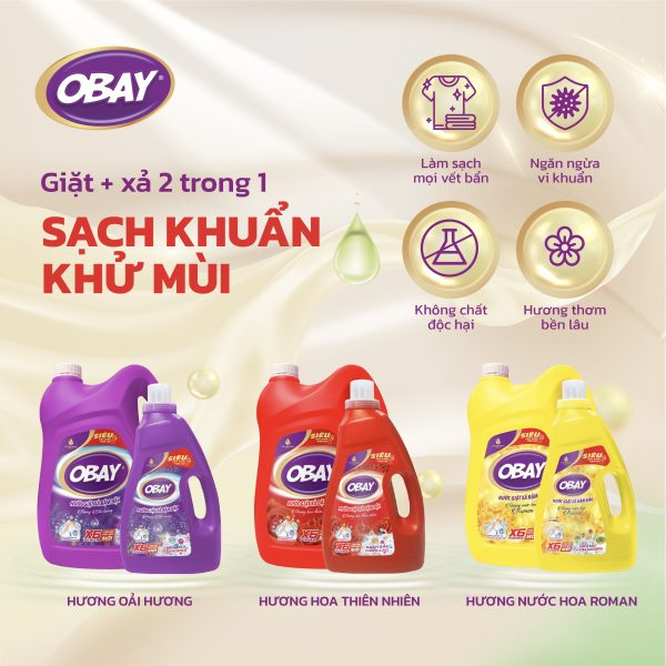  Nước giặt xả đậm đặc lưu hương Obay 4500ml 