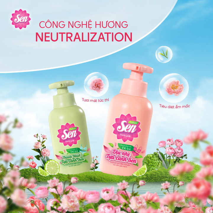  Nước Giặt Đồ Lót Sen Dịu nhẹ - Kháng Khuẩn, Sạch Thơm, An Toàn Cho Vùng Nhạy Cảm 300g 