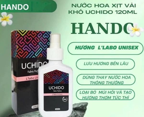  Xịt Thơm Quần Áo, Vải Vóc Uchido Hando 120 ml (Hương Tinh Dầu Nước Hoa) 