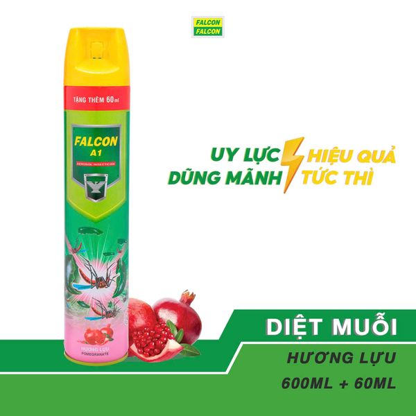 Bình xịt muỗi FALCON A1 600ml không mùi + Tặng thêm 60ml 
