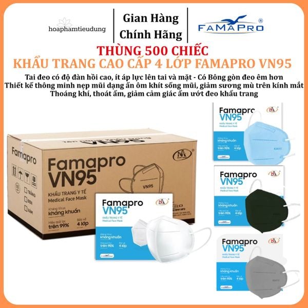  Khẩu trang cao cấp 5 lớp Famapro VN95 10 cái/hộp 