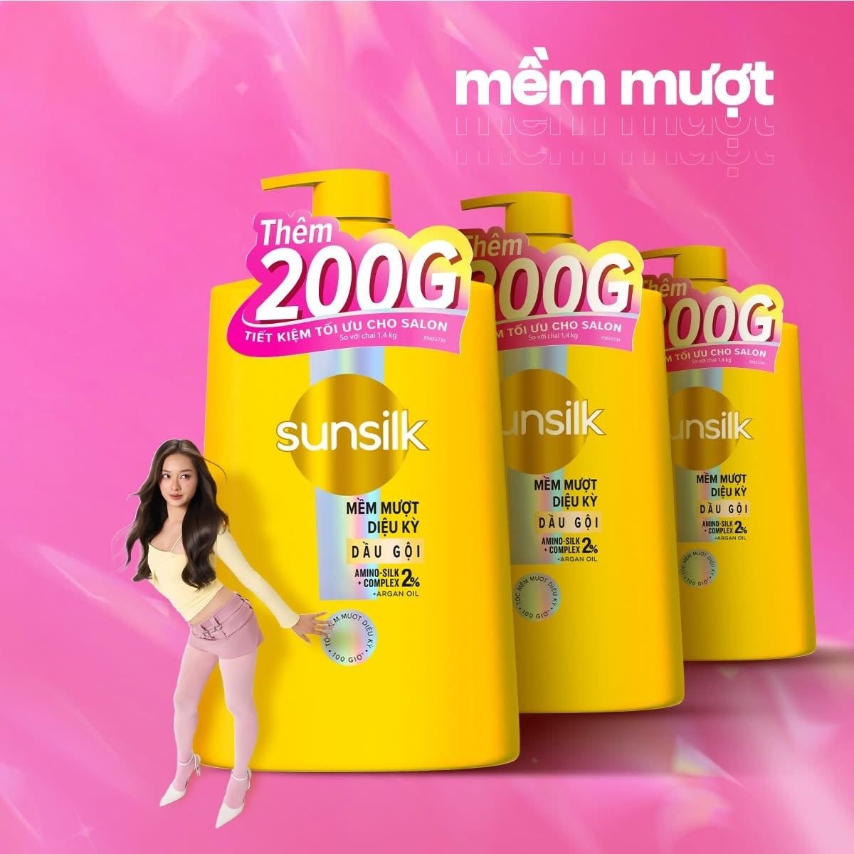  Dầu gội Sunsilk 1.6Kg chuyên dụng Salon tóc siêu tiết kiệm 