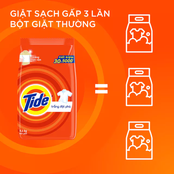  Bột giặt TIDE Hương Downy Quần Áo Trắng Sáng Túi 3.8 kg 