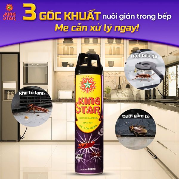  Bình xịt KINGSTAR Diệt Côn Trùng 600ml Hương Oải hương 