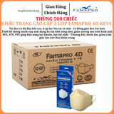  Khẩu trang 3 lớp Famapro 4D KF94 hộp 10 cái 