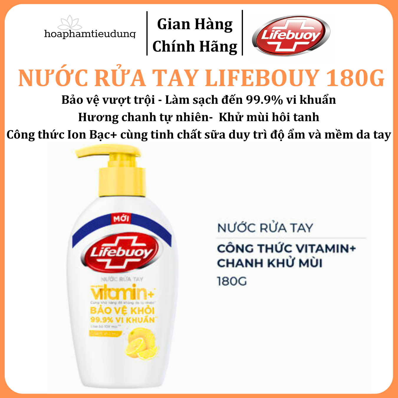  Nước Rửa Tay Lifebuoy 180g 