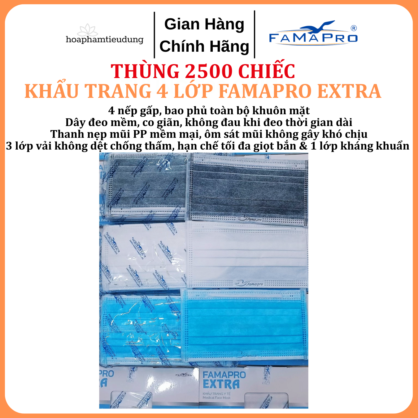  Khẩu trang 4 lớp Famapro Extra (50 cái/hộp) 