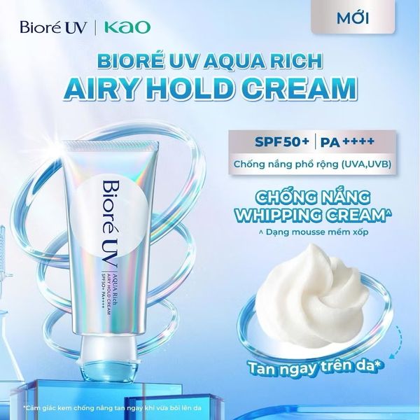  Chống Nắng Mỏng Nhẹ Biore UV Aqua Rich Airy Hold Cream 70g SPF50+ PA++++ 