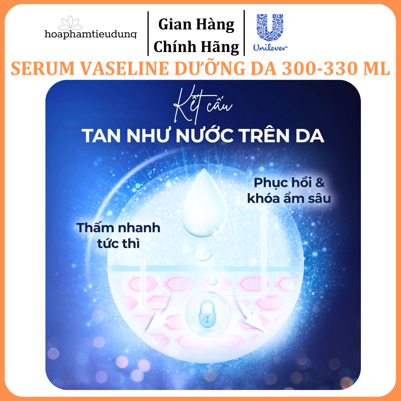  Serum Vaseline Gluta-Hya Dưỡng Da Sáng Mịn Sau 7 Ngày 300-330 ML 