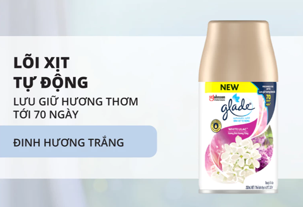  Lõi Xịt GLADE Thơm Phòng Tự Động Lưu Hương Bền Lâu Đến 70 ngày 252ml 