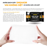  Khăn Giấy Ướt Sneaker Quick Wipe Cao Cấp, Khăn Lau Giày Siêu Tiện Lợi Gói 12 Miếng Làm Sạch Gấp Đôi 