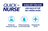  Khăn Ướt Tắm Khô Không Dùng Nước QUICK-NURSE 50 Miếng Kháng Khuẩn Khử Mùi, Giữ Ẩm Da 