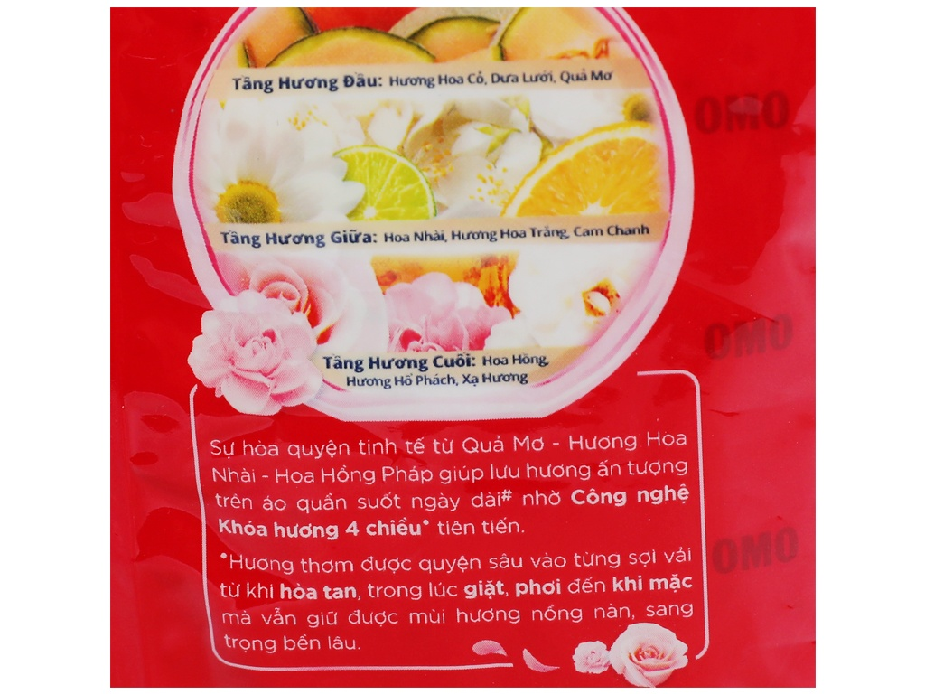  Bột giặt OMO Comfort hương hoa hồng Pháp/Comfort tinh dầu thơm nồng nàn/matic túi 700-770g 